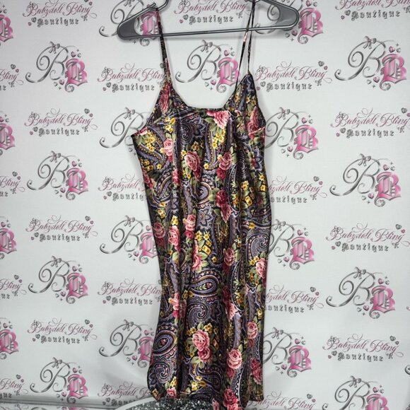 Sentiments dress paisley roses floral purple pink orange green boho nighty rare - Picture 7 of 9